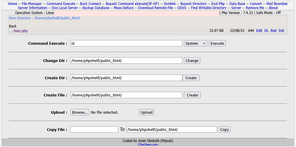 iTSecTeam PHP SHELL